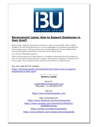 bereavement leave how to support employees
