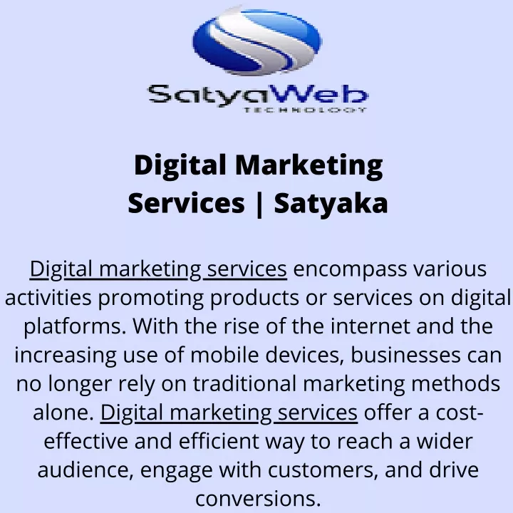 digital marketing services satyaka