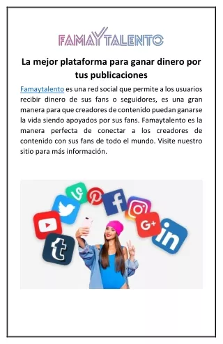 La mejor plataforma para ganar dinero por tus publicaciones