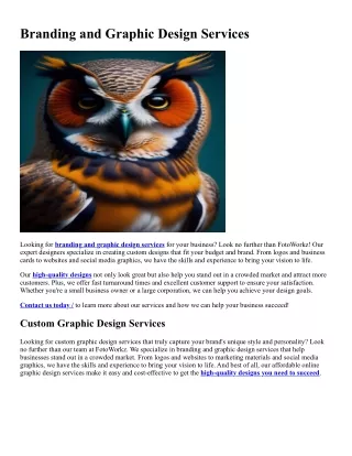 branding and graphic design services