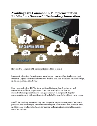avoiding five common erp implementation pitfalls