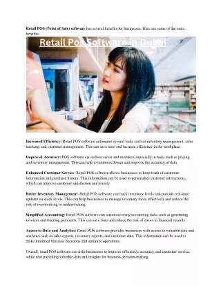 retail pos point of sale software has several