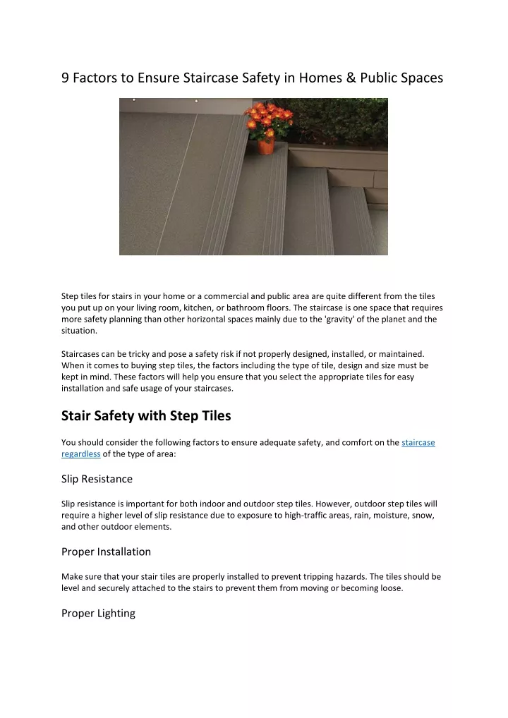 9 factors to ensure staircase safety in homes