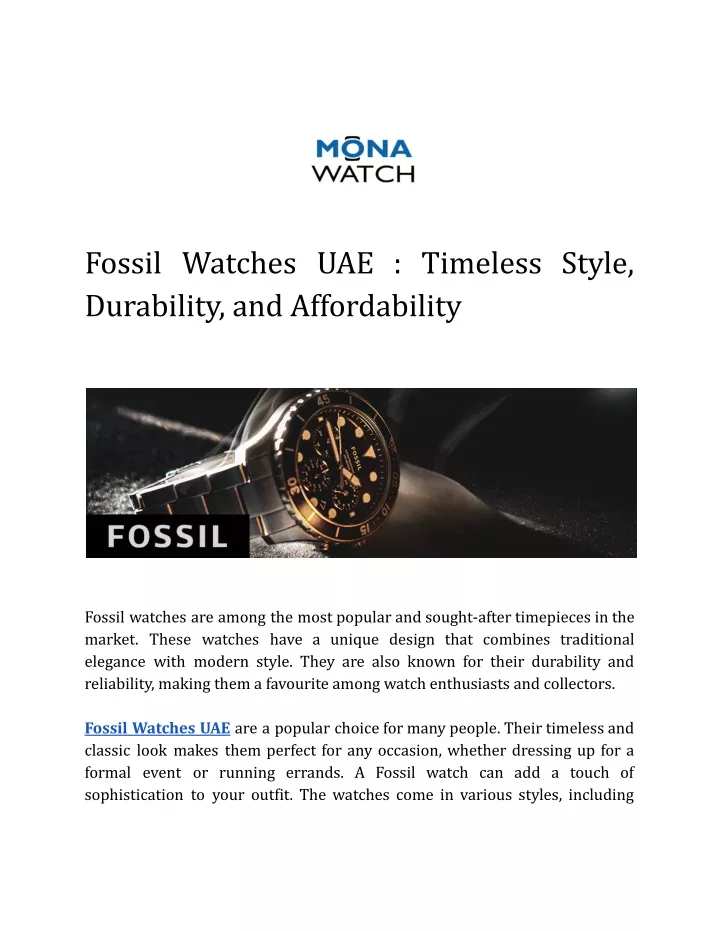 fossil watches uae timeless style durability