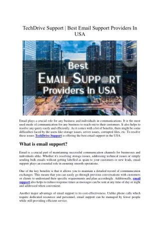 techdrive support best email support providers