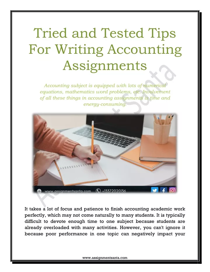 tried and tested tips for writing accounting