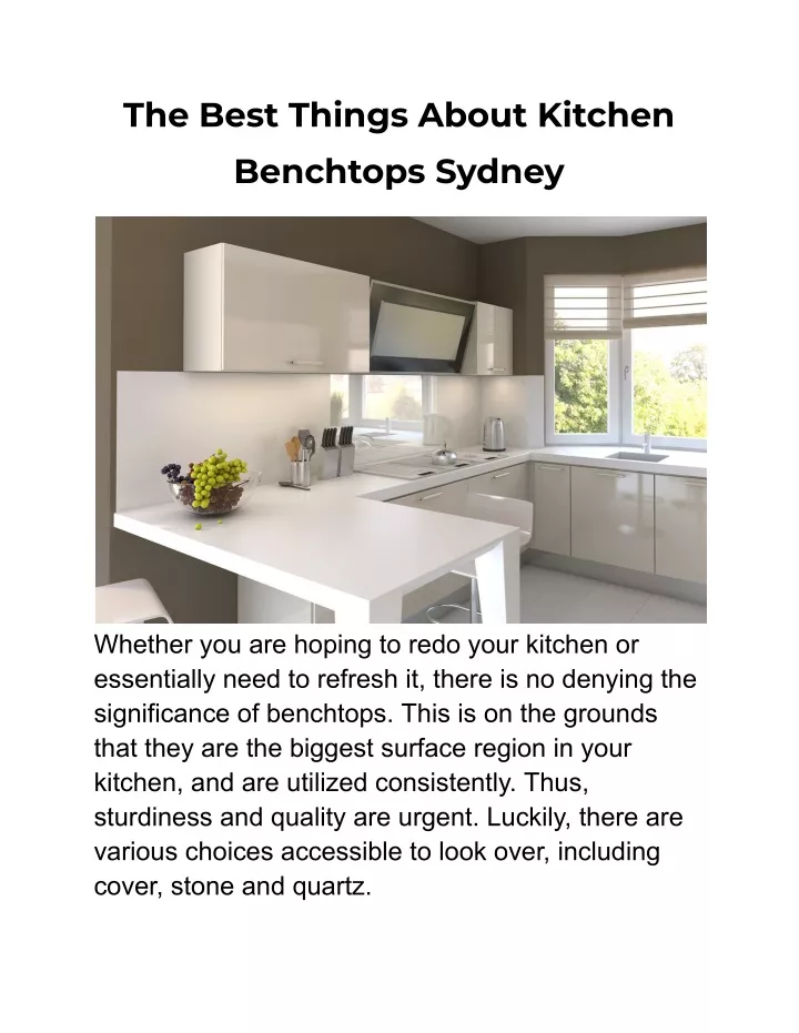 the best things about kitchen benchtops sydney