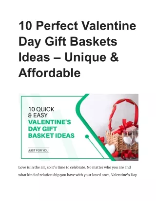 10 Perfect Valentine Day Gift Baskets Ideas – Unique & Affordable