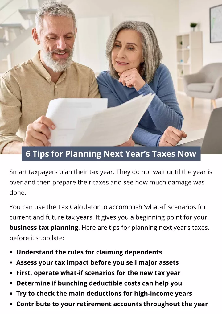 6 tips for planning next year s taxes now