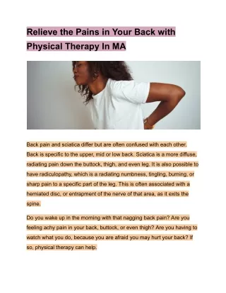 relieve the pains in your back with physical