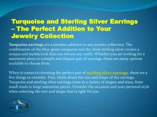 Turquoise and Sterling Silver Earrings – The Perfect Addition to Your Jewelry Collection