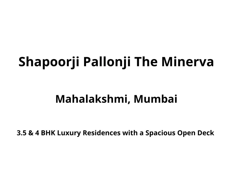 shapoorji pallonji the minerva