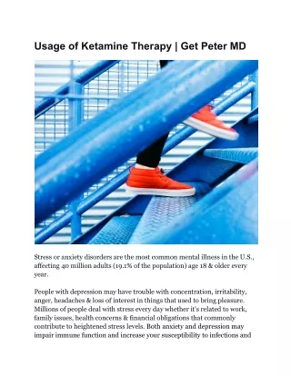 usage of ketamine therapy get peter md
