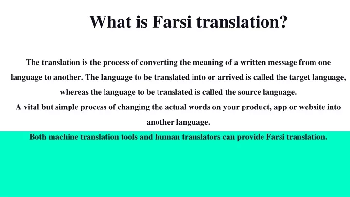 what is farsi translation