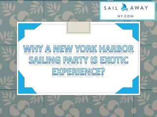 Why A New York Harbor Sailing Party Is Exotic Experience?