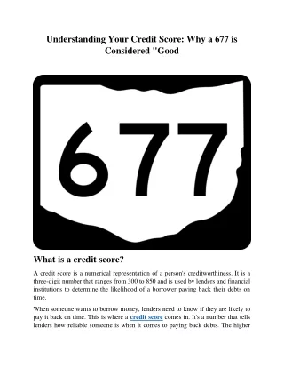 Understanding Your Credit Score Why a 677 is Considered Good