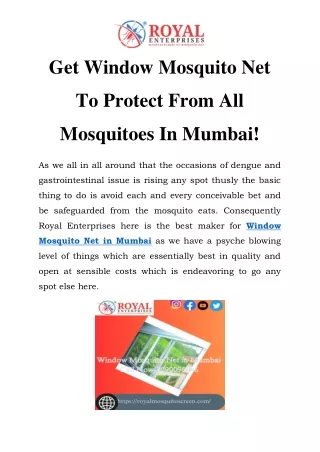 get window mosquito net