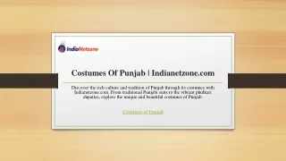 Costumes Of Punjab  Indianetzone.com