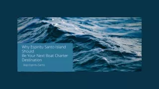 Why Espiritu Santo Island Should Be Your Next Boat Charter Destination