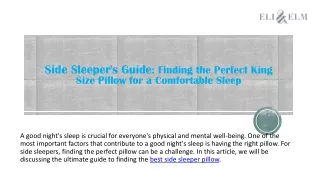 side sleeper s guide finding the perfect king size pillow for a comfortable sleep