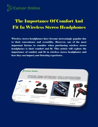 The Importance Of Comfort And Fit In Wireless Stereo Headphones