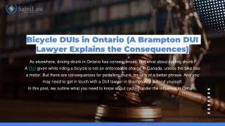 Bicycle DUIs in Ontario | DUI Lawyer in Brampton Explains the Consequences