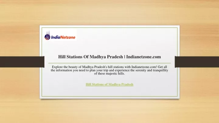 hill stations of madhya pradesh indianetzone com