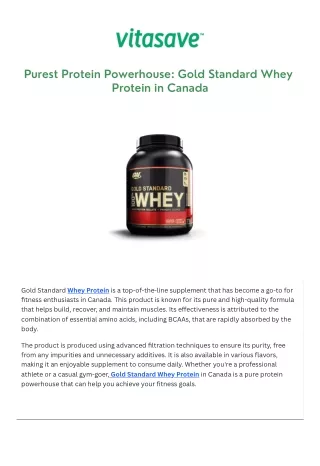 gold standard whey protein Canada