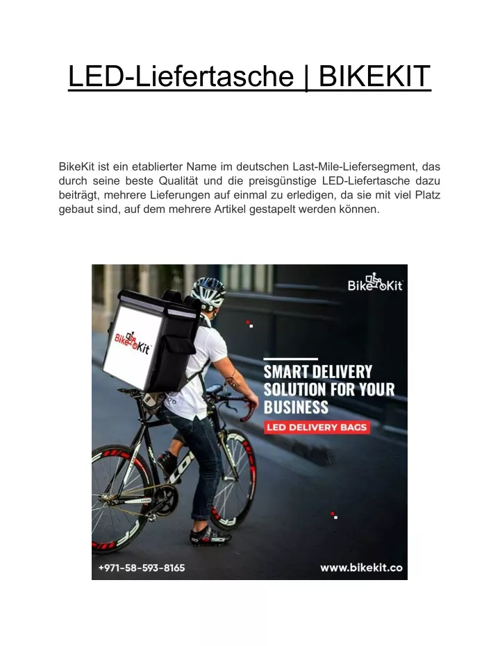 led liefertasche bikekit