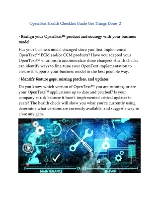 opentext health checklist guide opentext health