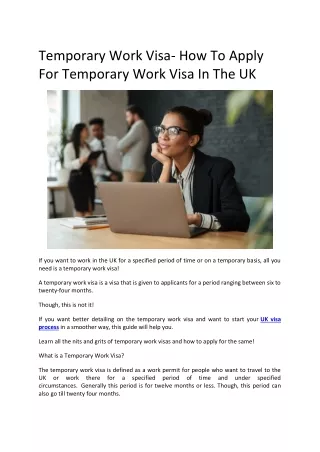 temporary work visa how to apply for temporary