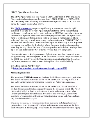 hdpe pipes market overview