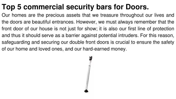 top 5 commercial security bars for doors