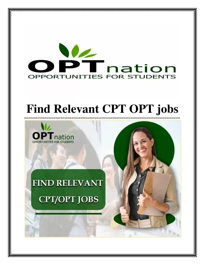 find relevant cpt opt jobs