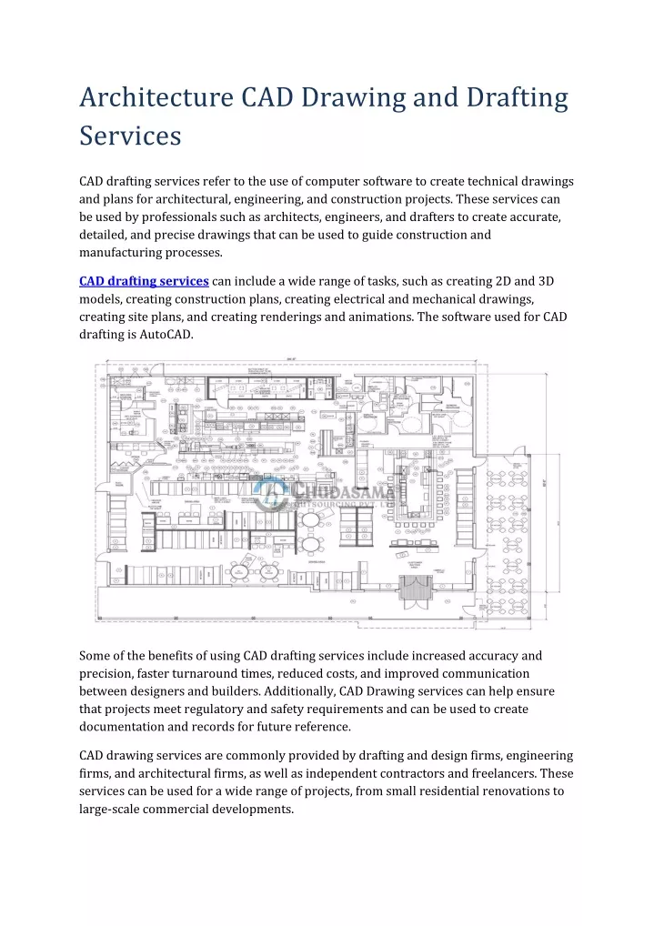 architecture cad drawing and drafting services