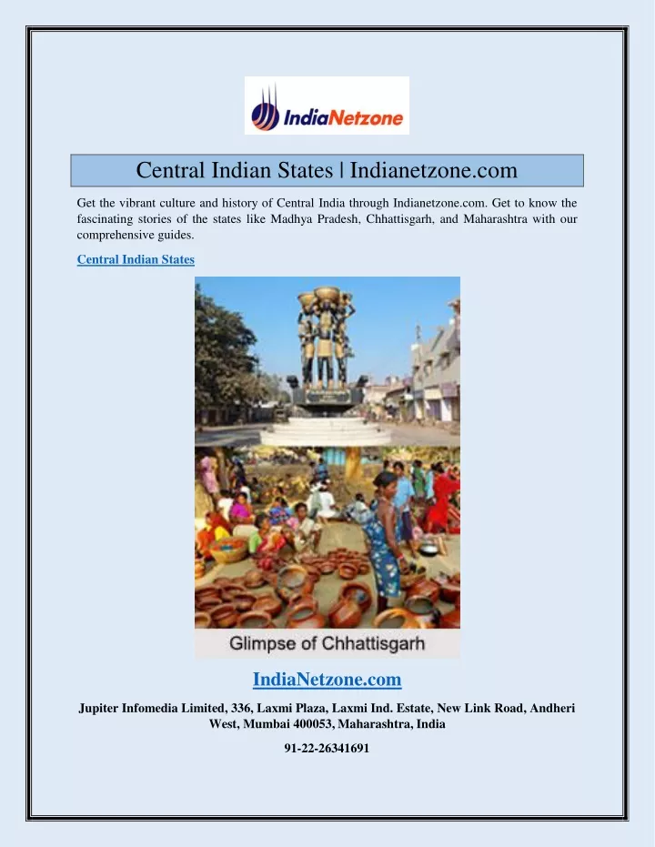 central indian states indianetzone com
