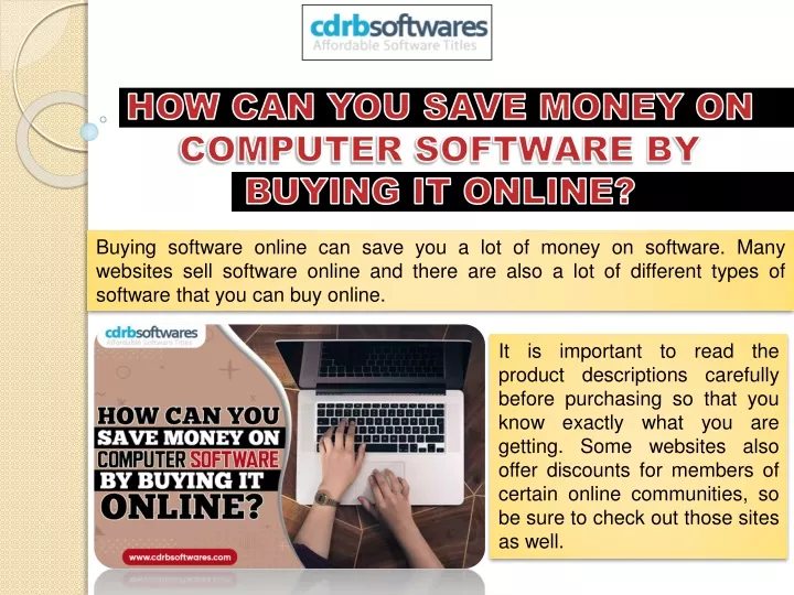 how can you save money on computer software