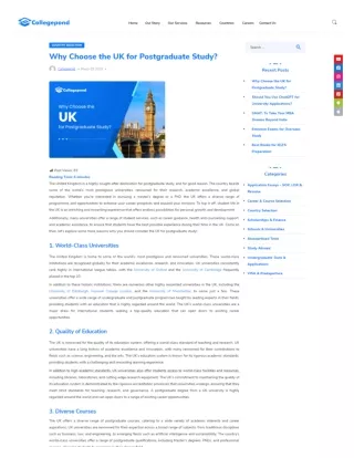 Why Choose the UK for Postgraduate Study