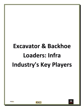 Excavator & Backhoe Loaders Infra Industry Key Players