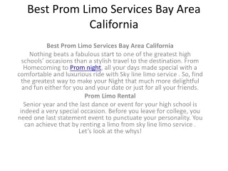 Best Prom Limo Services Bay Area California