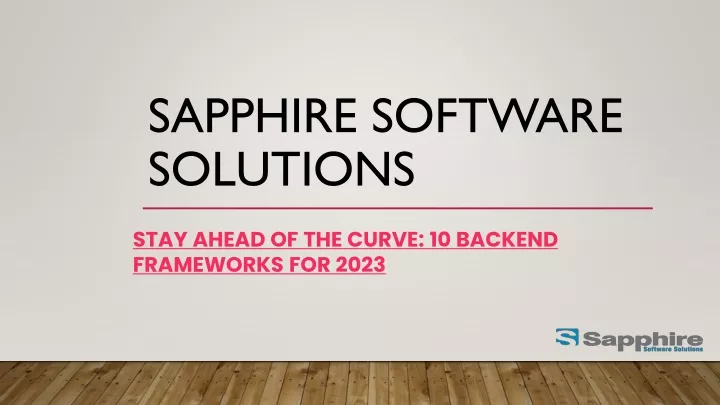 sapphire software solutions