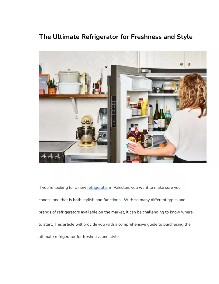 the ultimate refrigerator for freshness and style