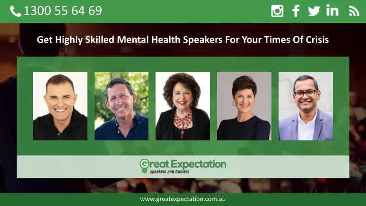 get highly skilled mental health speakers for your times of crisis