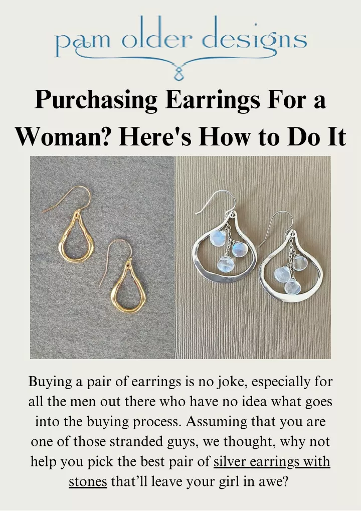 purchasing earrings for a woman here