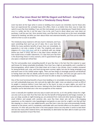 a pure flax linen sheet set will be elegant