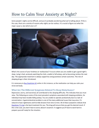How to Calm Your Anxiety at Night