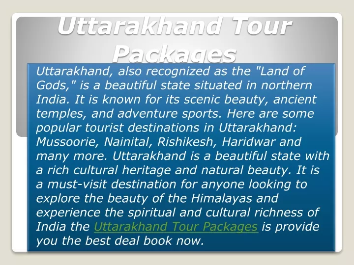 uttarakhand tour packages