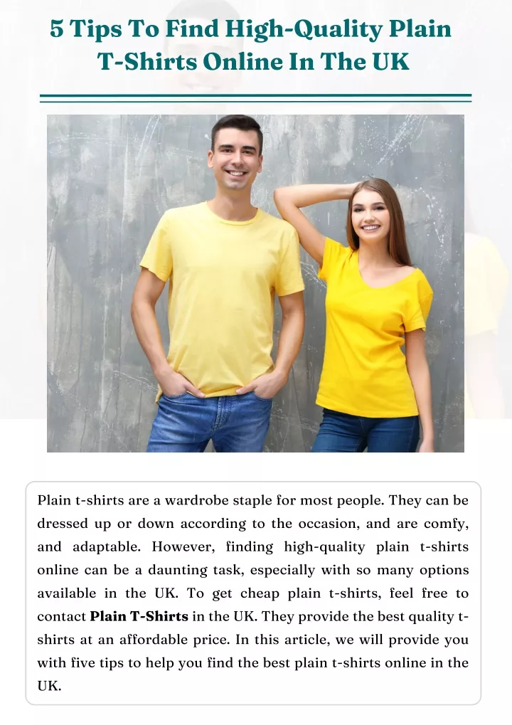 5 tips to find high quality plain t shirts online