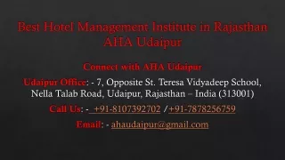 Best Hotel management Institute in Rajasthan