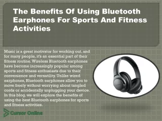 The Benefits Of Using Bluetooth Earphones For Sports And Fitness Activities.